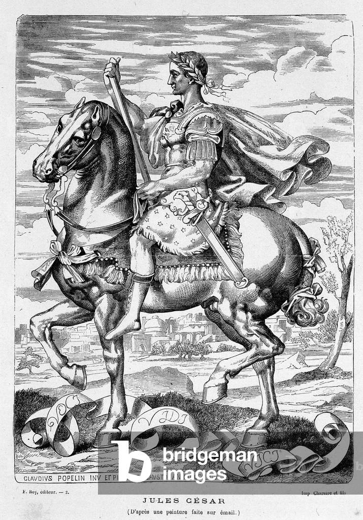 Equestrian portrait of Julius Caesar - in “” France and the French through the centuries””, 19th century
