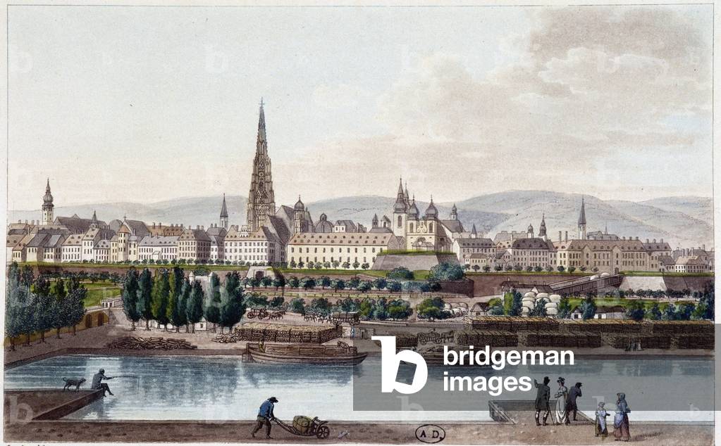 Vue de Vienne du cote de la Land Strassel - in “” Picturesque voyage en Austria par le Counte Alexandre de Laborde””, Paris, ed. Didot l'elder, 1821.