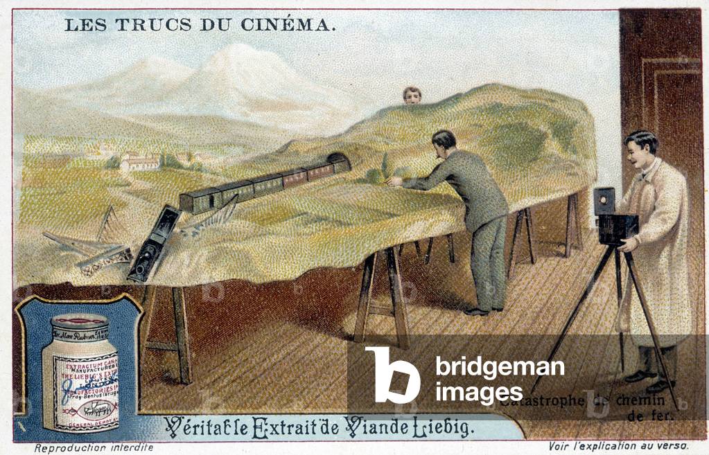 The tricks of cinema: the railway disaster - Liébig advertising sticker