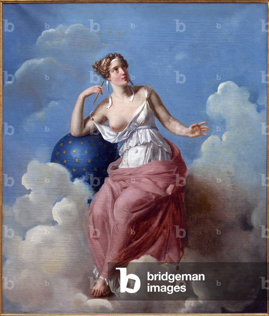 Astronomy. Painting by Francois Vincent Latil (1796-1890), Oil On Canvas, 1825. Decor element painted for the palace of Fontainebleau. Musee la piscine, Roubaix.