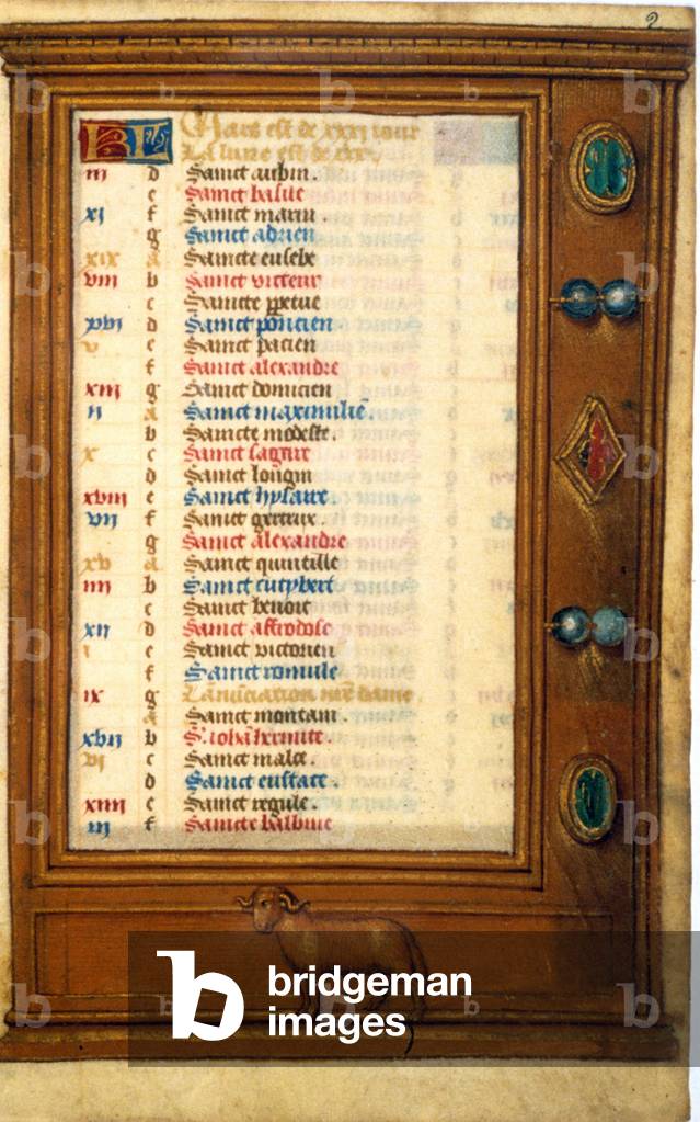 Calendar of March with the sign of Belier - Miniature of the Middle Ages: Request for permission from the Municipal Library of Toulouse (tel: 05 62 27 66 66)