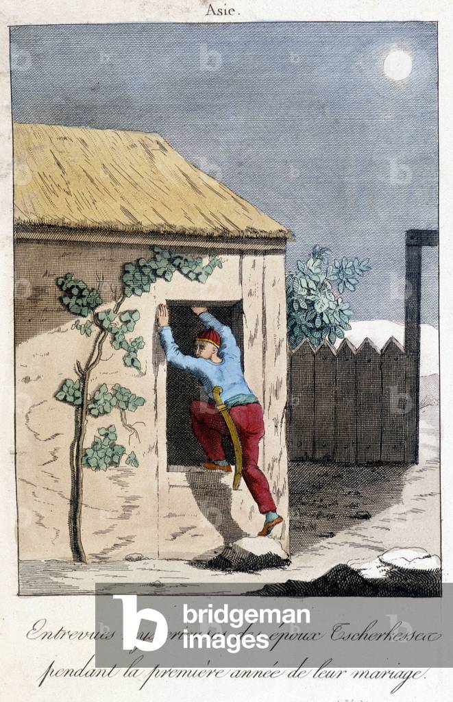 1811 chart illustrating the mysterious interviews of Tscherkessen's spouses during the first year of their marriage (Asia).