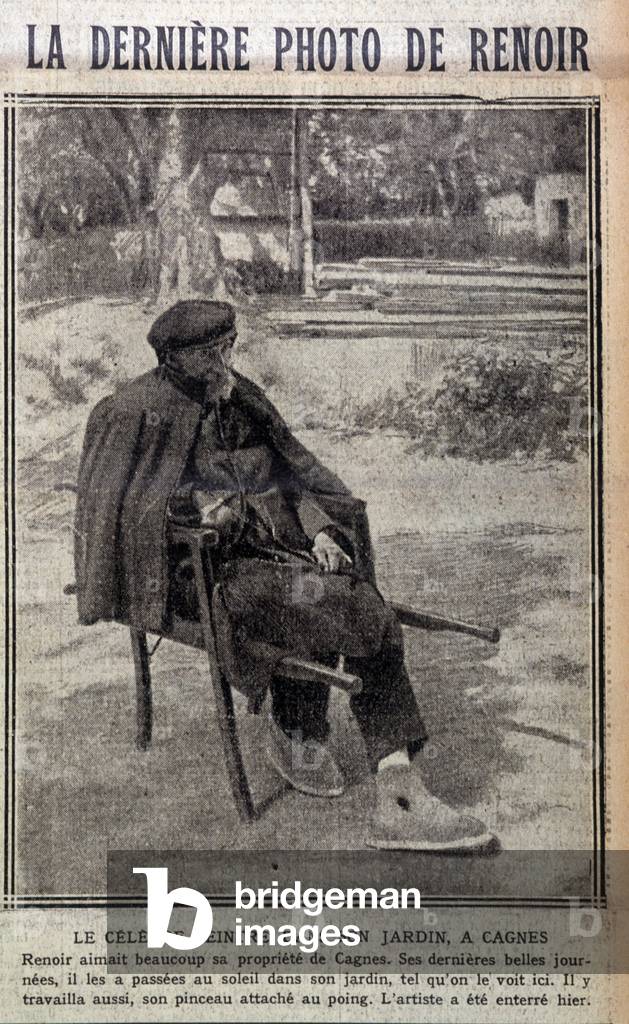 Renoir's latest photo: the famous painter in his garden, in Cagnes. - in 