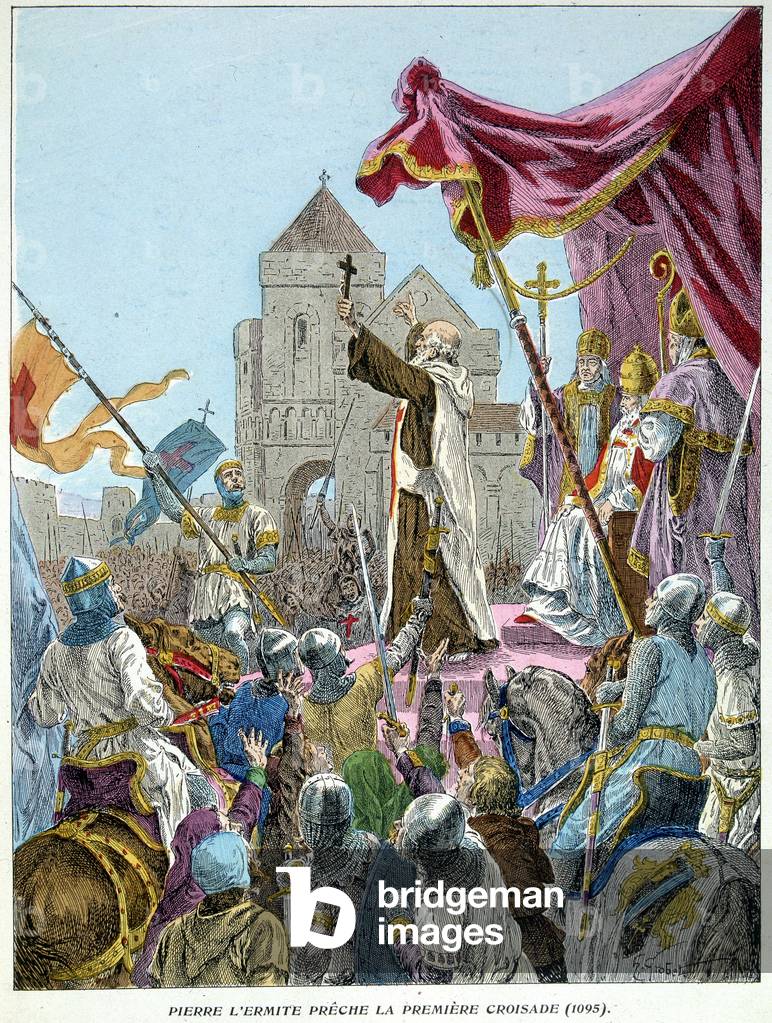 Peter the Hermit preaches the 1st Crusade in 1095