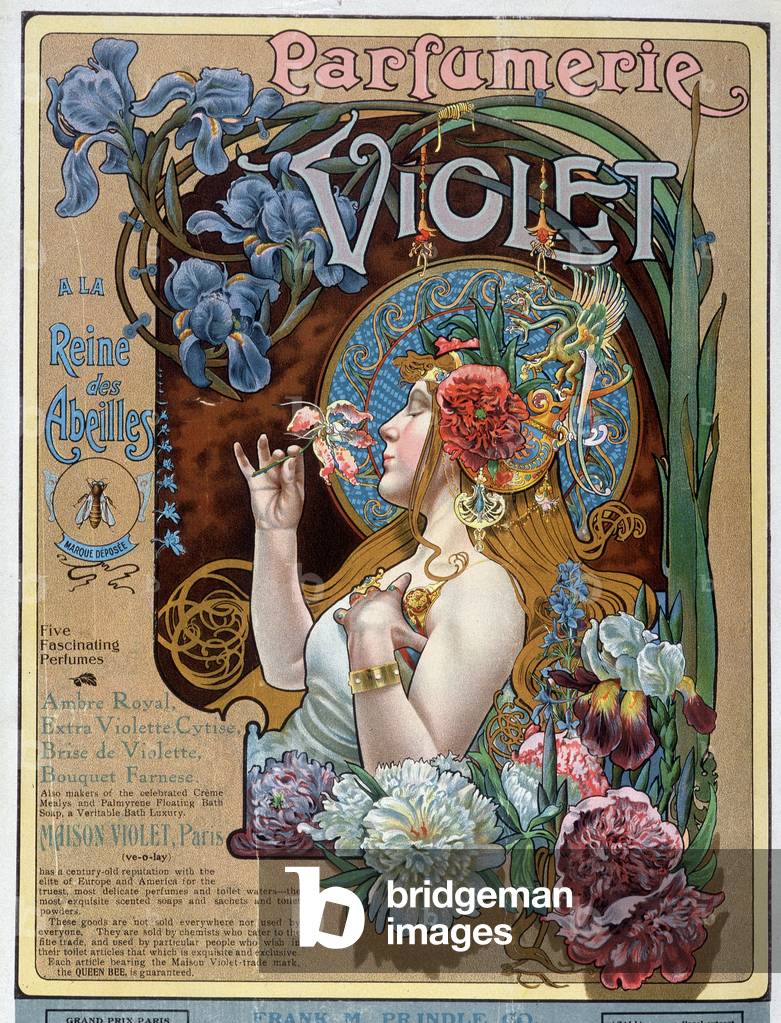 Femme et fleurs, advertisement for perfume Violet, 1904.