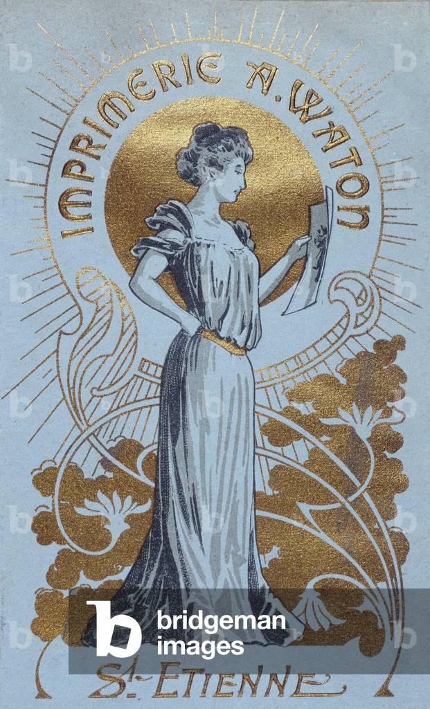 Advertising of the first half of the 20th century (art nouveau style) for the printing firm A. Watt in Saint Etienne.