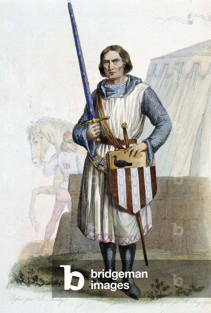 Portrait of Gaucher V de Chastillon (Chatillon) (ca. 1249-1329), connetable from France. - in “” Le Plutarque francais””, Ed. Mennechet, 1844-47