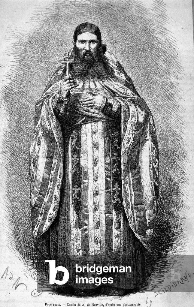 Russian Pope, drawing from a photograph, 1869.