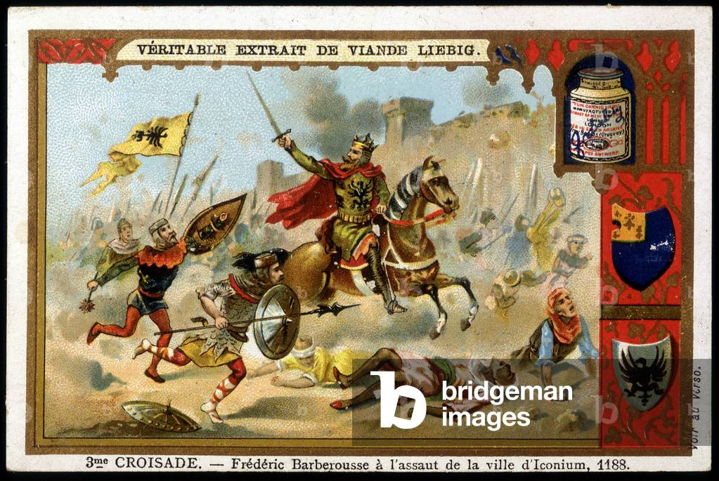 Frédéric Barberousse storming the city of Iconium, 1188 - chromo., late 19th century