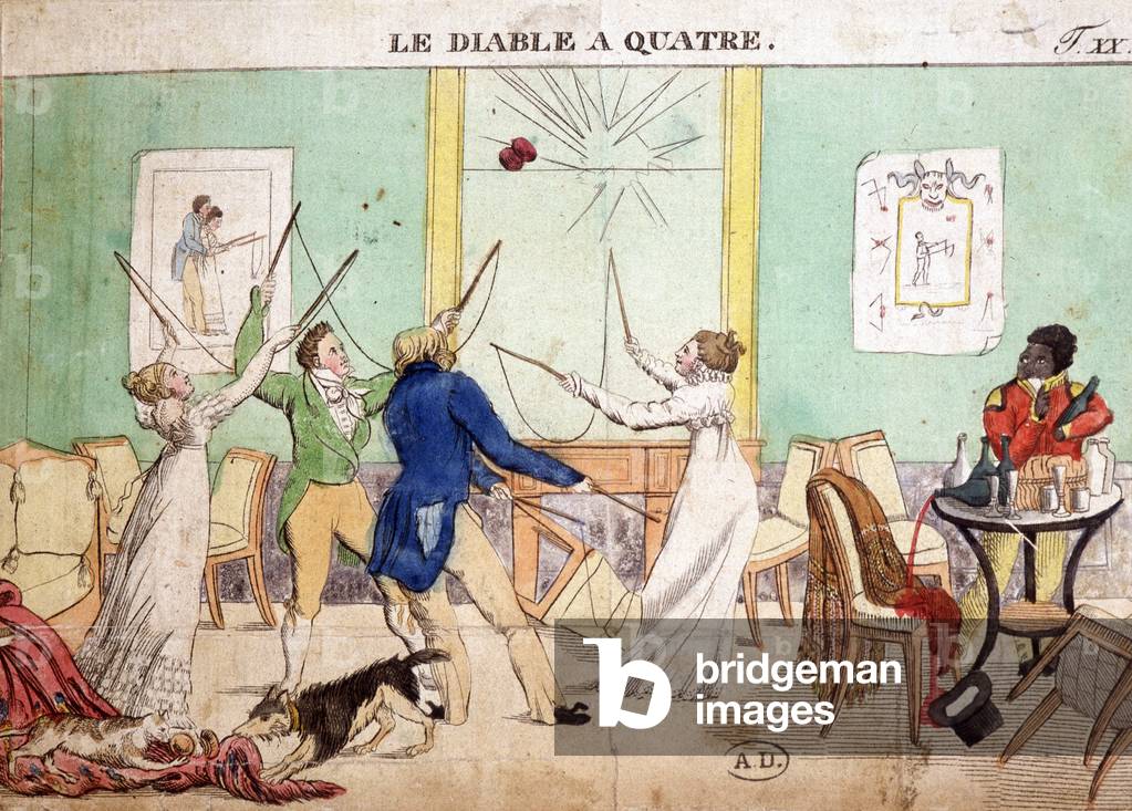 Ancient Games: The Four Devil (Diabolo), 1840.