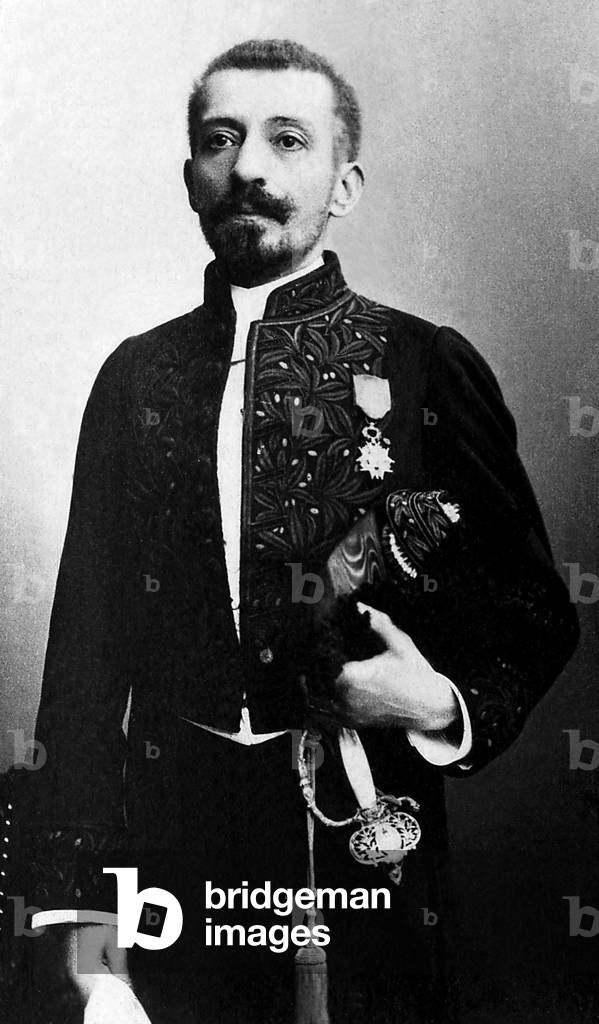 Portrait of Pierre Loti (1850-1923), novelist and officer of the French Navy, in an academic costume.