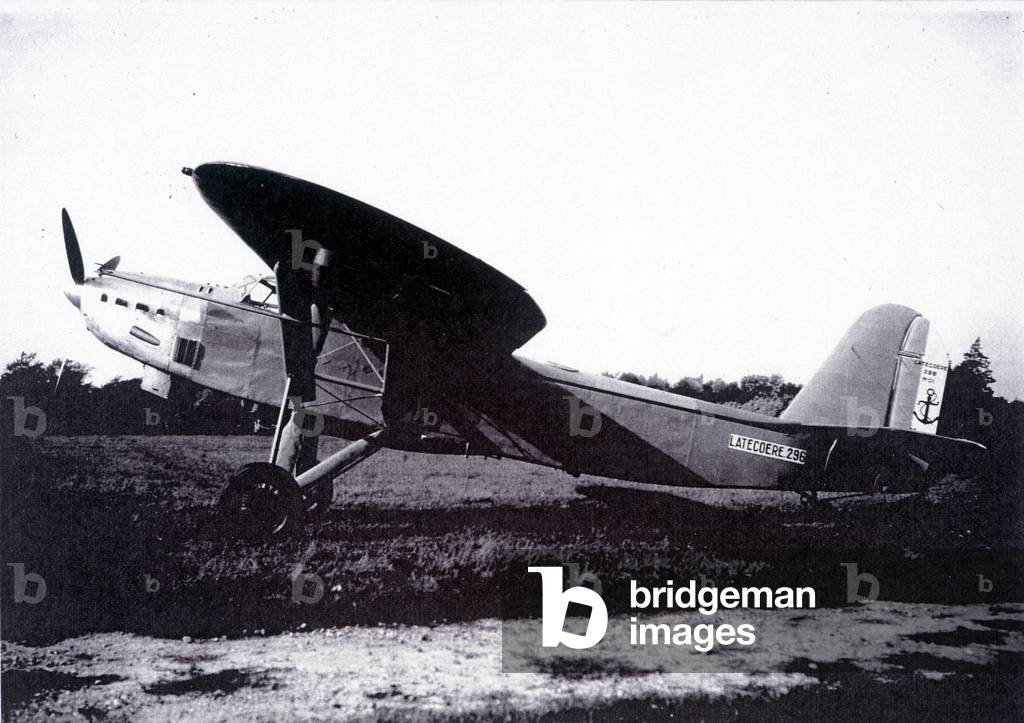 Latecoere 293 aeroplane, land torpedo version, which was piloted by Antoine de Saint-Exupery with Vergès as a mechanic, 1934 (b/w photo)