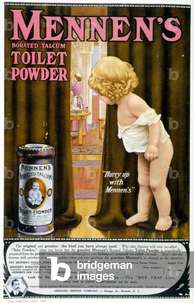 Advertising for the talc Mennen, 1909