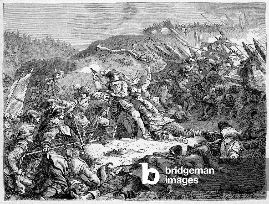 Ludwig II. von Bourbon, Prinz von Conde (Bourbon-Conde) (Grand Conde) (1621-1686) bei der Schlacht von Freibur