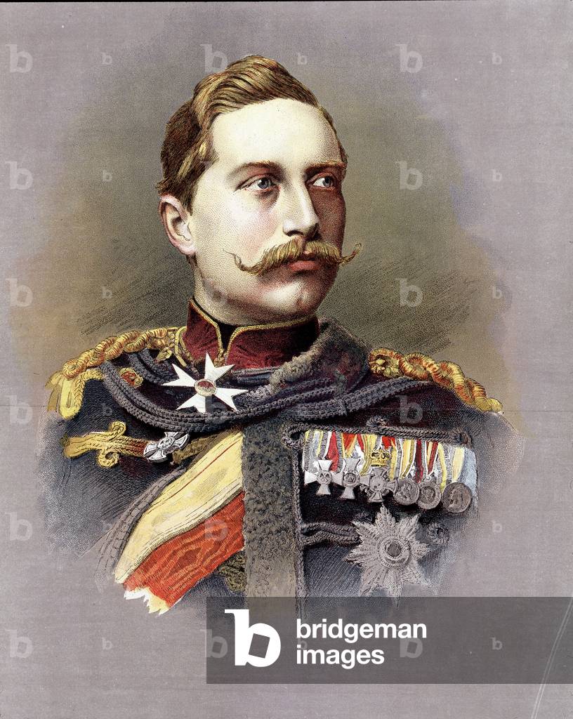 Portrait of William II (1859 - 1941), 1888. Chromolithography.