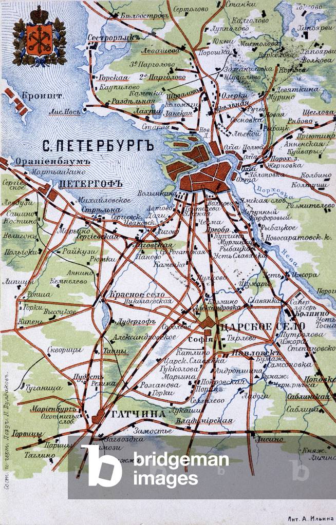 Map of Saint Petersburg, 19th century