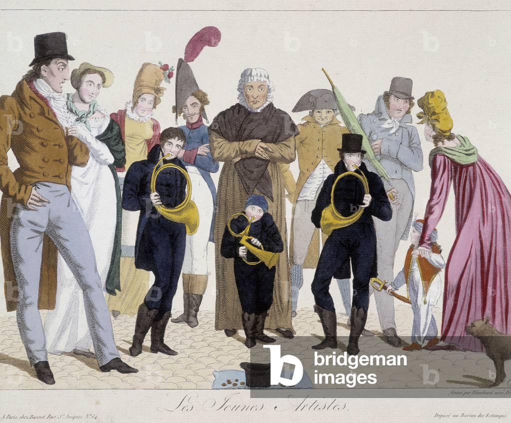 Musicians on the street: young artists (horn) - Carnavalet