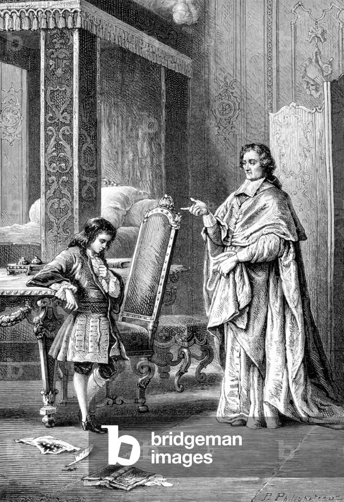Portrait of Francois de Pons de Salignac de La Mothe-Fenelon (Mothe Fenelon, 1651-1715) and the Duke of Burgundy in “Histoire de France” by Guizot.