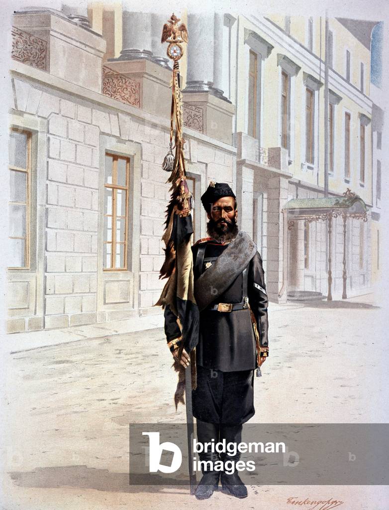 Russian Guard flag bearer under Nicholas II