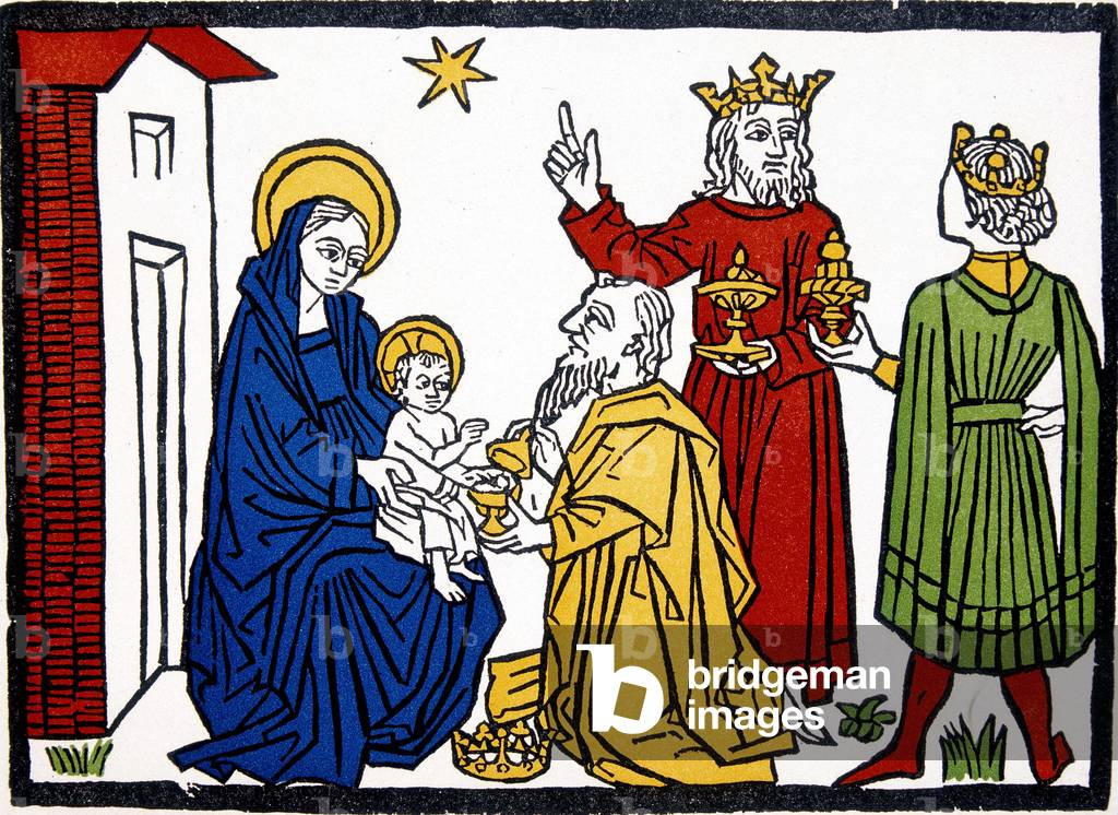 The offerings of the wise men to Christ and the Virgin Mary - Illustrated Book, Italy, 1467