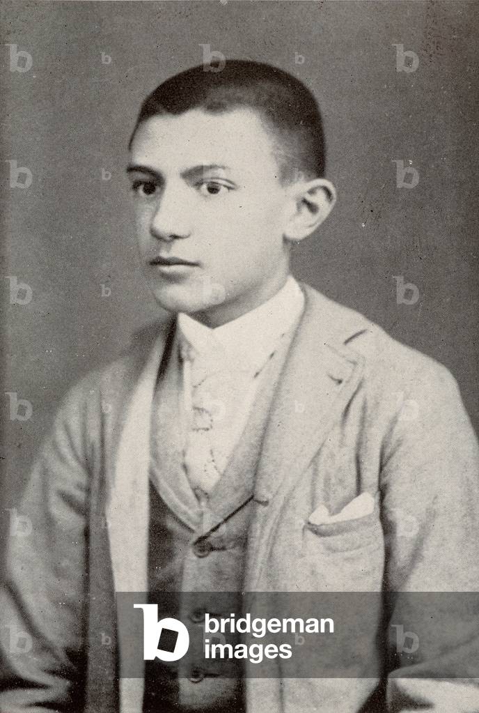 Pablo Picasso in 1896 (15 years old) (b/w photo)