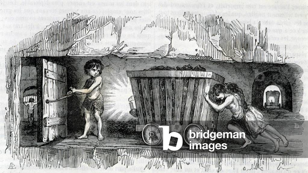 Children working in the coal mines in England, 19th century