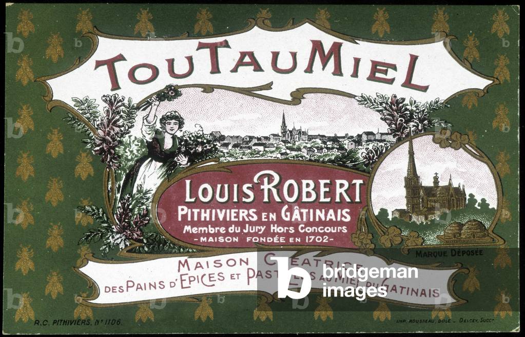 Advertising label for gingerbread and lozenges Louis Robert