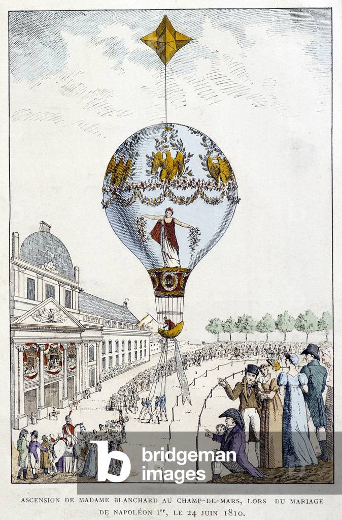 Ascension of Madame de Blanchard to Champs-de-Mars, at the wedding of Napoleon 1st, June 24, 1810