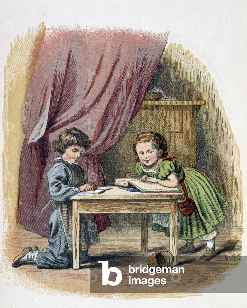 Lecture des enfants - in “Les jeux des enfants””, ed. London, George Ronthedge and sons, late 19th century