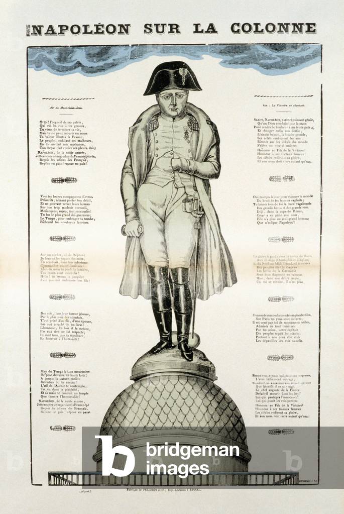 Statue of Napoleon I  on the Vendome column , 19th century (Epinal print)