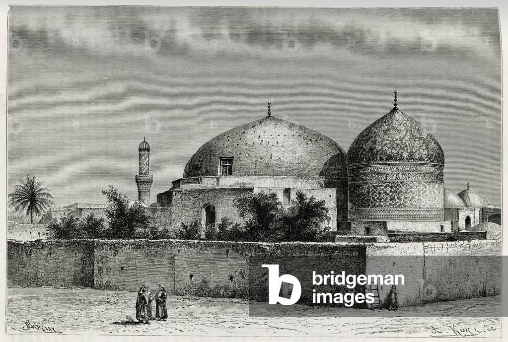 The tomb of Abdel-Kader (Abd el Kader 1808-1883) in Damascus (Syria), 19th century (engraving)