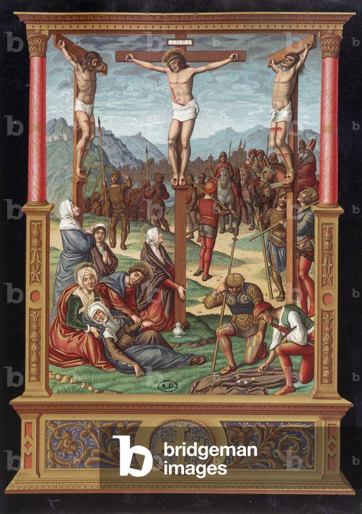 Crucifixion of Christ - repro. of AP. Italian doc. of the 16th century