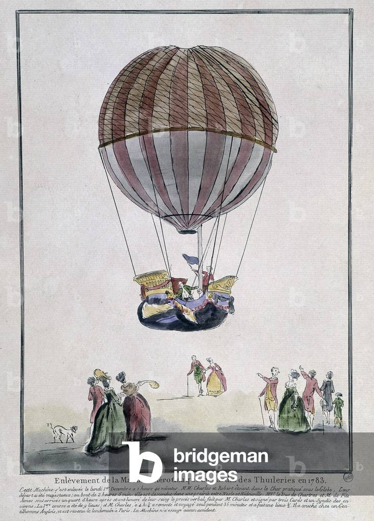 Aerostatic machine removal at the Tuileries Garden in 1783