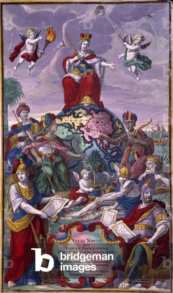 Frontispice of the “Atlas Nouveau” by Seutter Georges Mattaus, 17th century