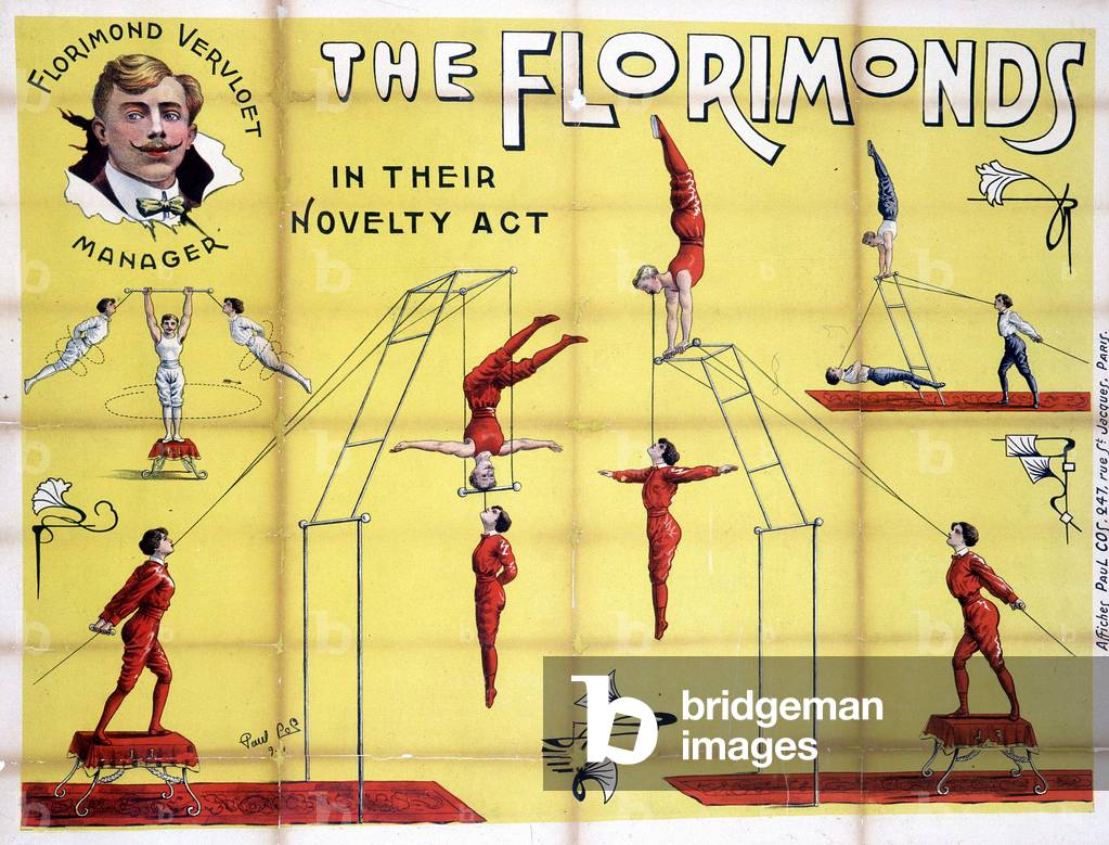 Poster for the show of Florimonds, trapezists, 1895