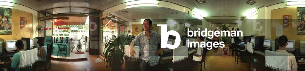 The Nguyen Guy Hue web shop in Saigon. 360 degree panoramic by Leonard de Selva, Vietnam, 2000.