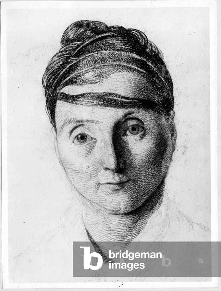 Une couturiere proud, -in “Etude de la physiognomy des alienes”, drawing by Gabriel, 1818