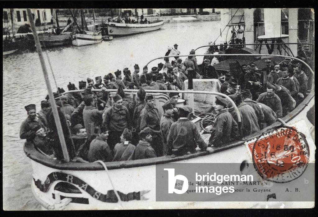 Ile de Re, Saint-Martin de Re (Saint Martin or Saint-Martin-de-Re): boarding forces for Guyana - postcard, 1912