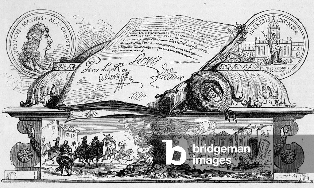 Louis XIV signed the revocation of the edit of Nantes.