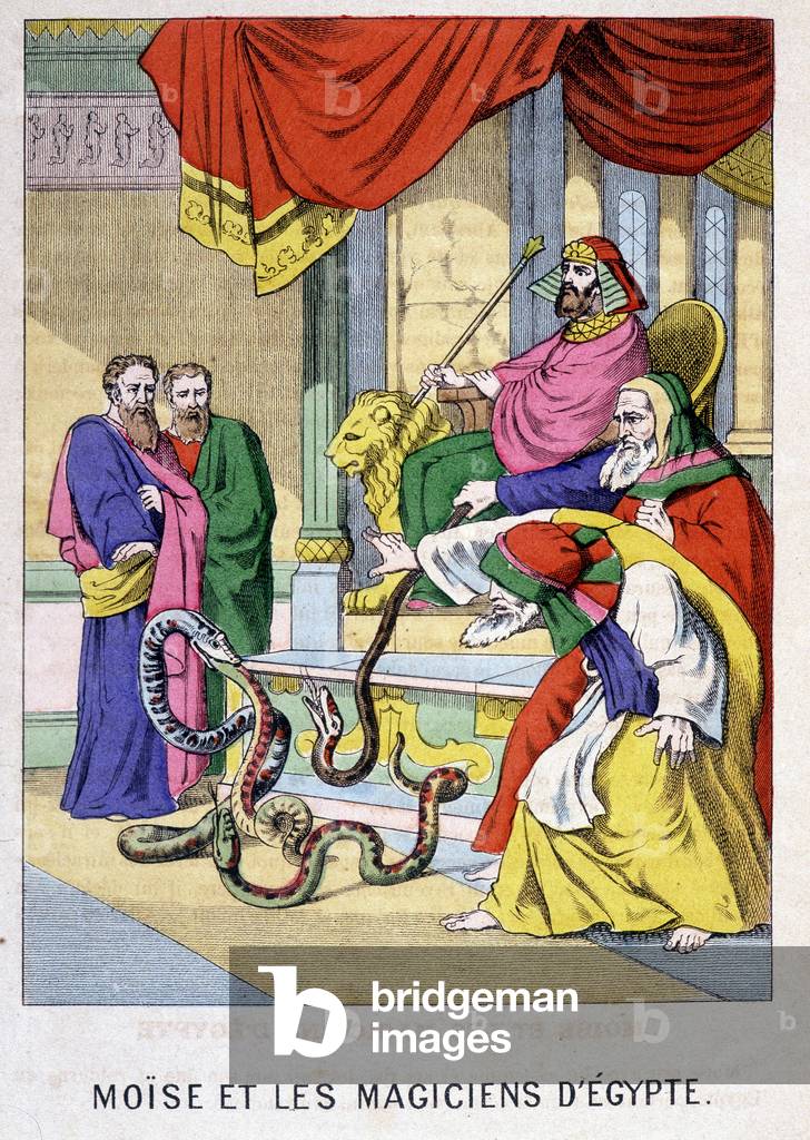 Moses and the magicians of Egypt - in “” Life of Moses””, ed. Olivier Pinot, Epinal, late 19th century