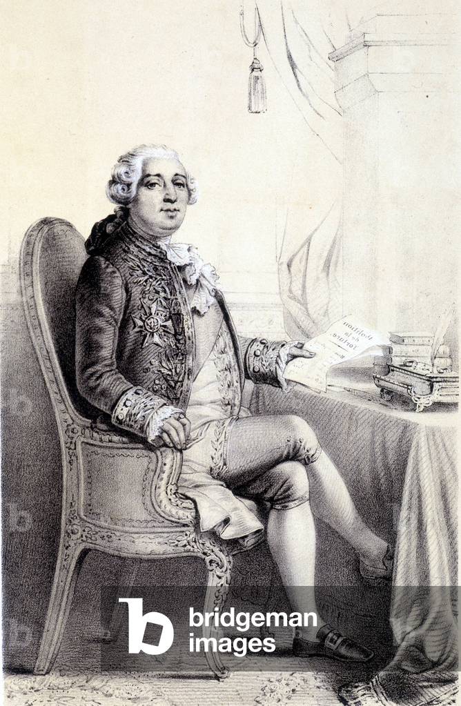 Louis XVI in “” Galerie historique de la Revolution francaise”” by Albert Maurin, 1843