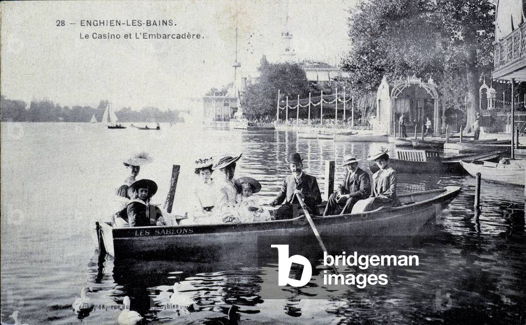 Enghien: the casino and the pier - postcard, v.1900