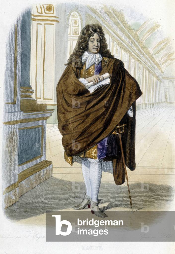 Portrait of Jean Racine, French playwright and poet (1639 - 1699) - in “” Le Plutarque francais”, Ed. Mennechet, 1844-47, Paris