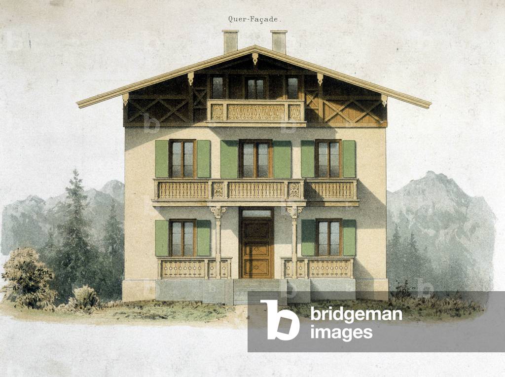 Facade of a German house, 19th century