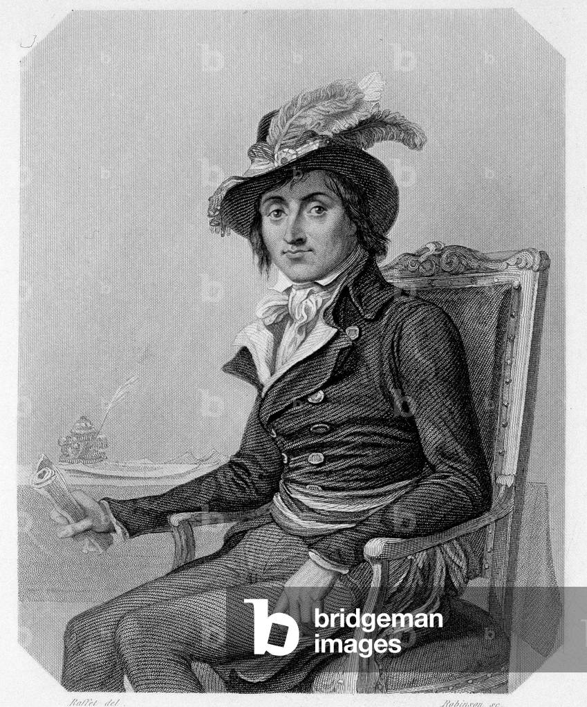 Portrait of Georges Couthon (1755-1794), French politician. In “L'histoire des Girondins”” by Lamartine, 1847.