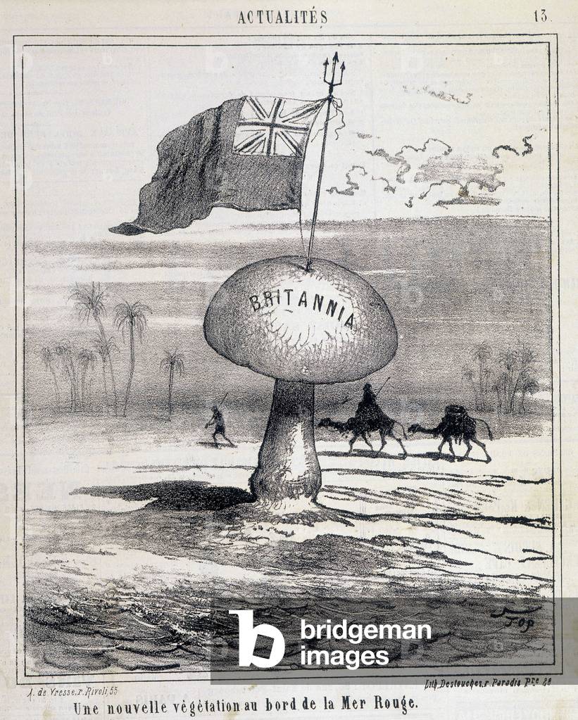 Cartoon: New vegetation on the Red Sea (British mushroom colonizing Egypt) - 01/02/1868