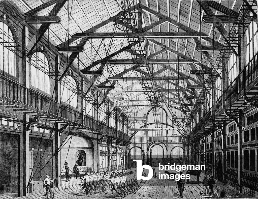 Le Grand Gymnasium de la rue des martyrs - engraving, 19th century, Musee Carnavalet.