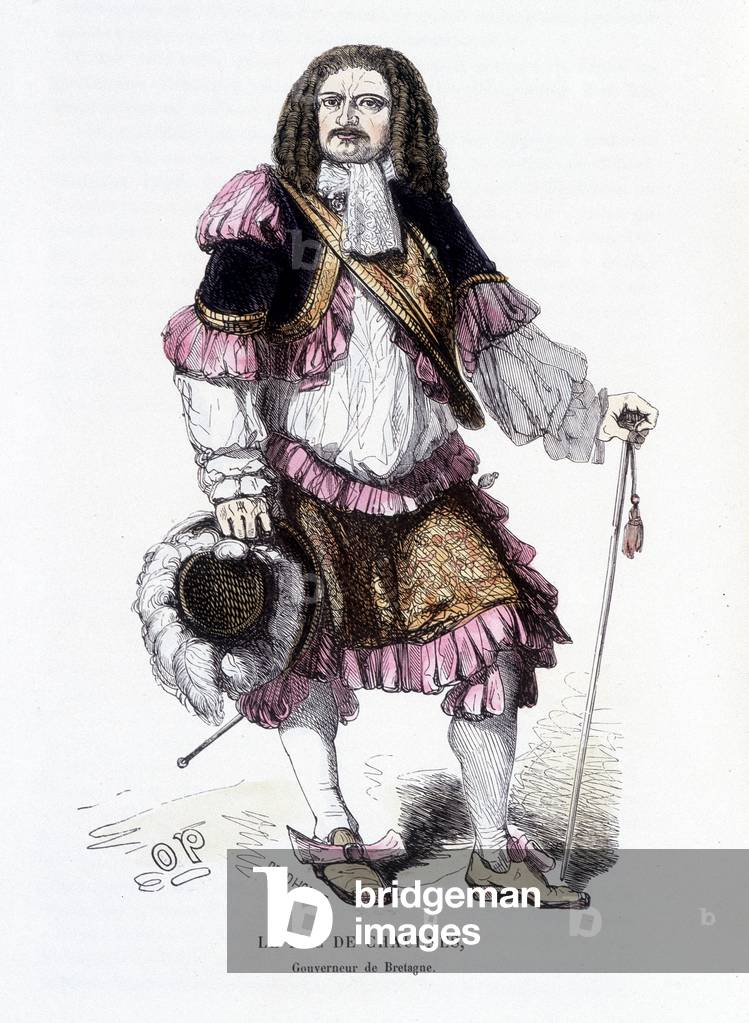 Portrait of the Duke of Chaulnes, governor of Brittany and friend of Marie de Rabutin-Chantal (Rabutin Chantal), Marquise of Sevigne known as Madame de Sevigne (1626-1696), whose house was stoned during the revolt of stamped paper in 1675.