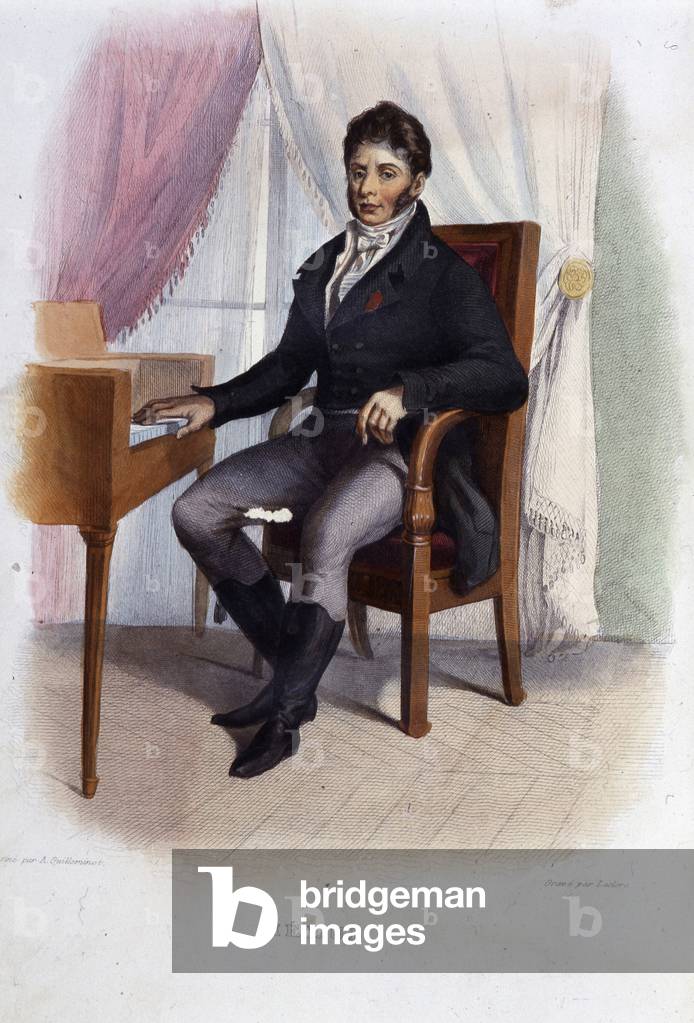 Portrait of the musician Etienne Nicolas Méhul (1763 - 1817) - in Ed. Mennechet, Le Plutarch francais, 1844 - 1847
