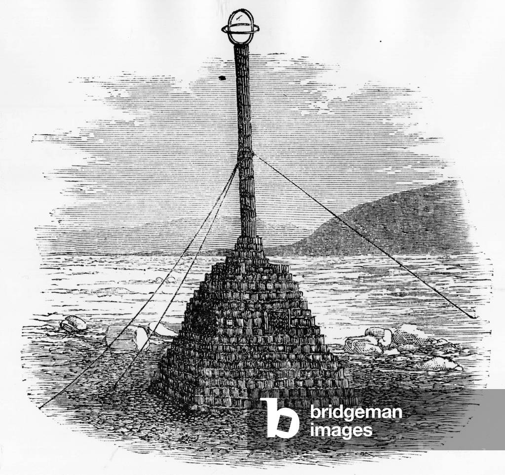 Cairn et boîte aux lettres au pole nord - Georges S. Nares, Un voyage à la mer polar, Paris: Hachette, 1880, p. 407.